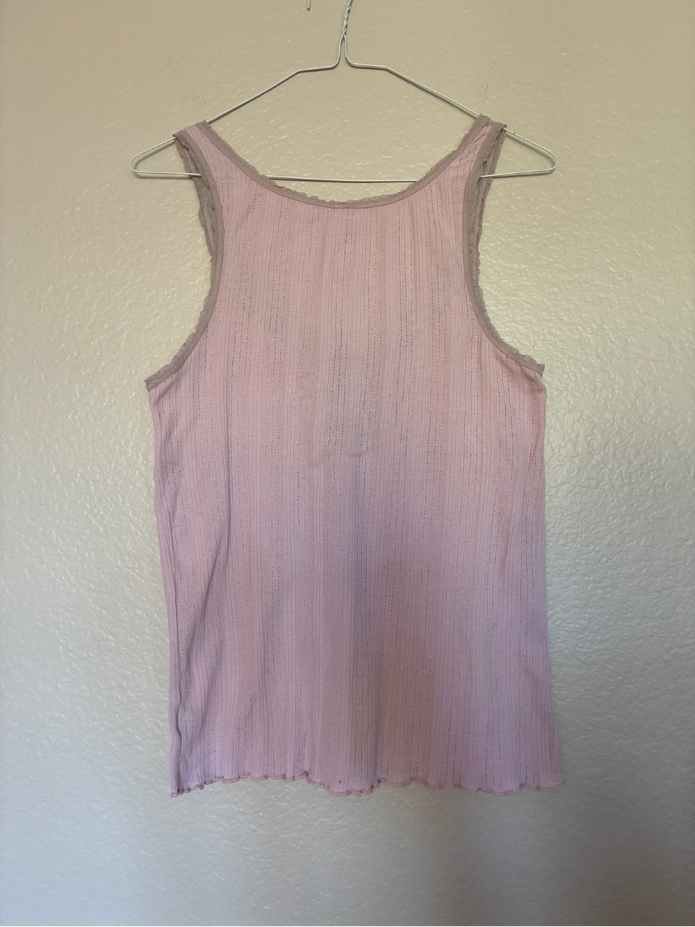 Vintage Old Navy Intimates Babydoll Cami Tank Top Pink Lace-Accent Coquette Y2K - Picture 5 of 8